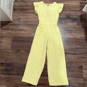 Zara Light Yellow Ruffled Jumpsuit